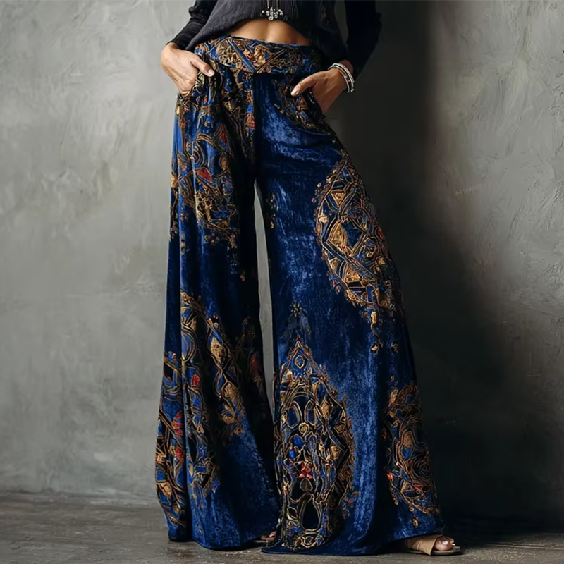 Winter Ethnic Fashion For Women - Pantalones Anchos de Mujer, Estilo Étnico