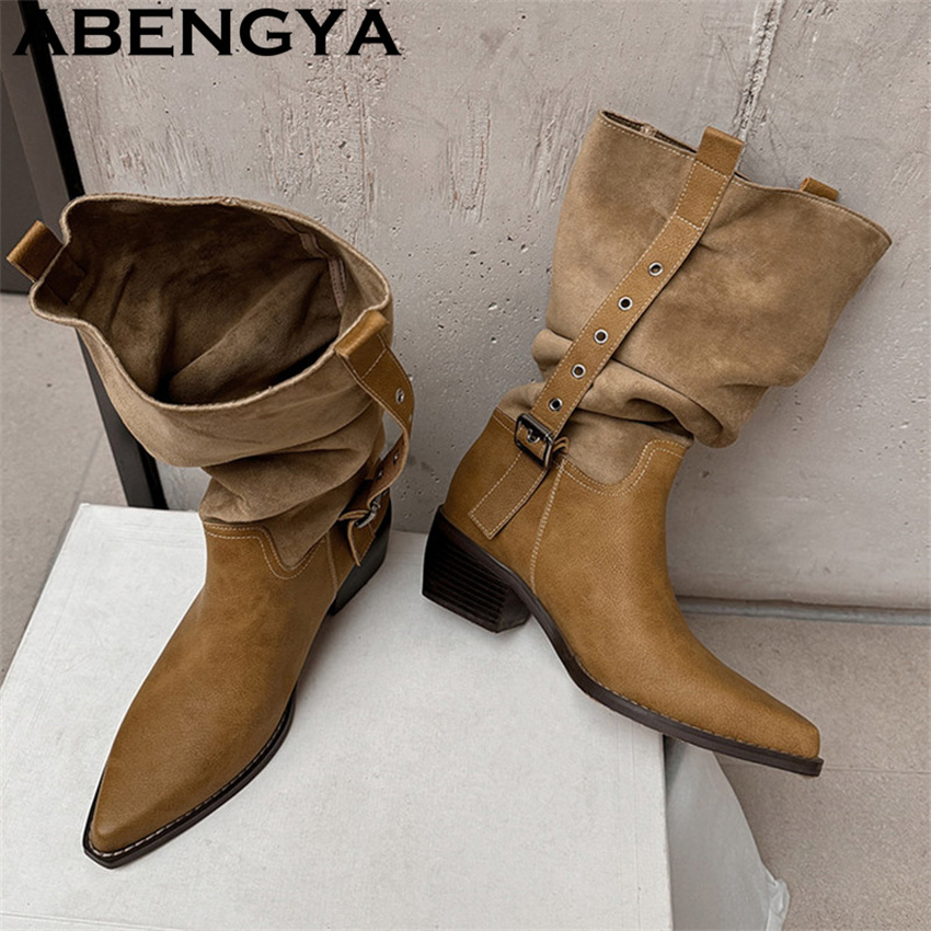Winter Ethnic Fashion For Women - Botas de vaquero occidental para mujer,