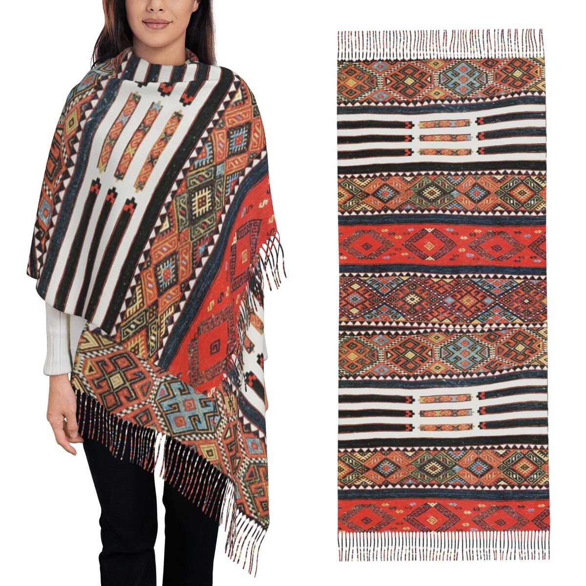 Winter Ethnic Fashion For Women - Bufanda de arte étnico Tribal persa