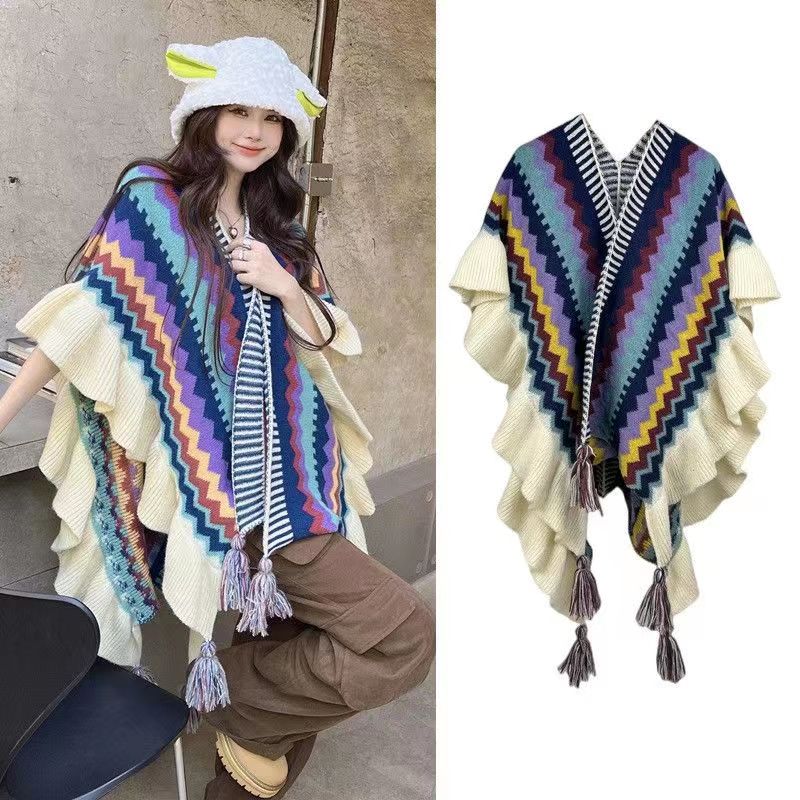 Winter Ethnic Fashion For Women - Chal cálido para mujer, suéter de