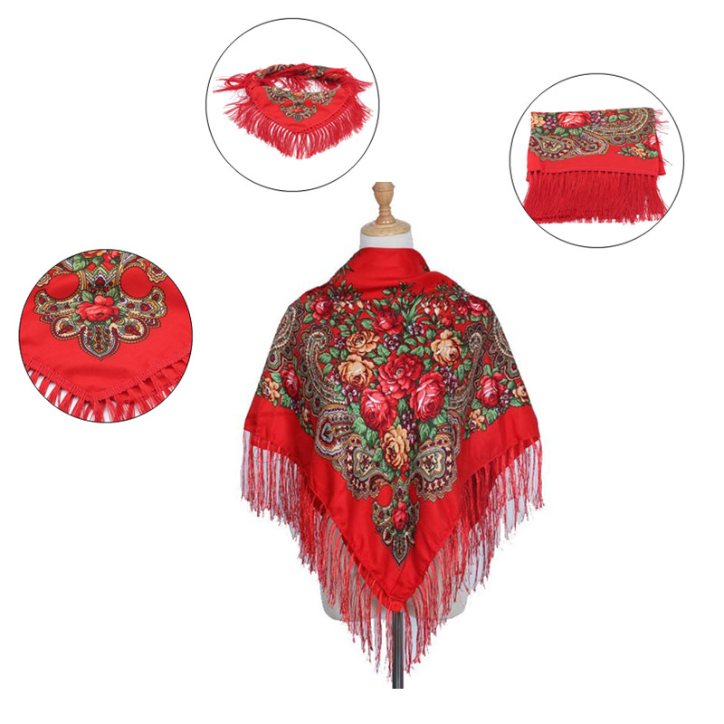 Bufanda con estampado Retro, c - Winter Ethnic Fashion For Women reseña y precio