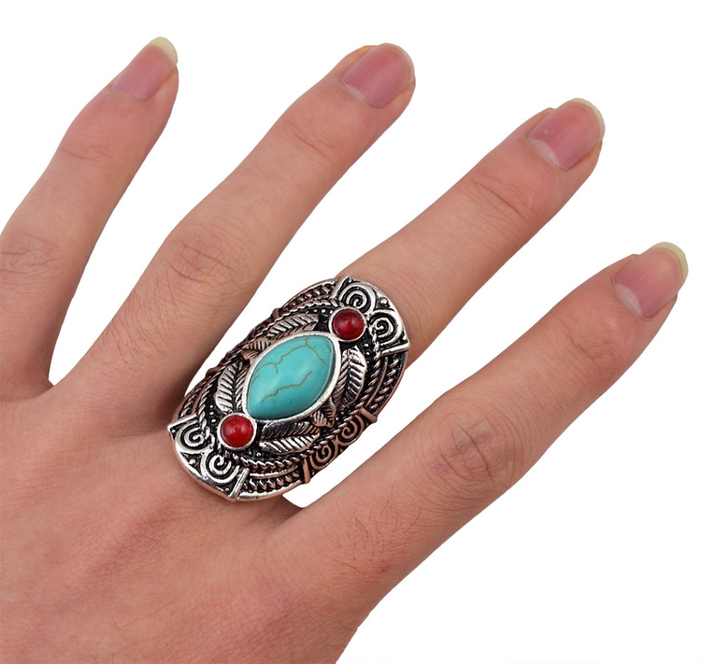 Anillos de turquesa tibetanos  - Ethnic Fashion Pakistan reseña y precio