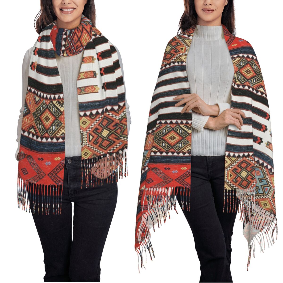 Bufanda de arte étnico Tribal  - Winter Ethnic Fashion For Women reseña y precio